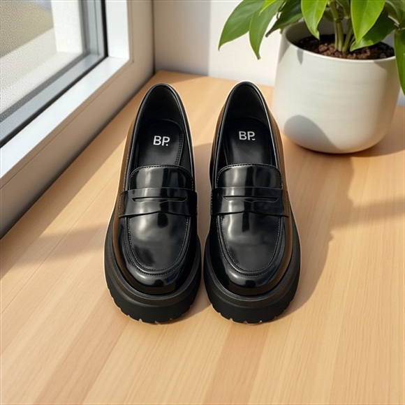***SOLD*** NWOB - Black Platform Loafers - Women’s Size 8 - Picture 4 of 6